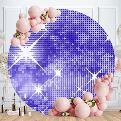 Aperturee Purple Sliver Bokeh Round Happy Birthday Party Backdrop