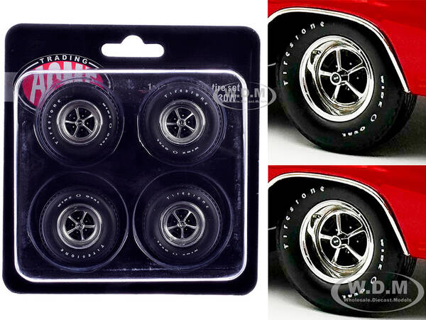 Super Sport Wheel and Tire Set of 4 pieces from 1970 Chevrolet Chevelle SS for 1/18 Scale Models by ACME