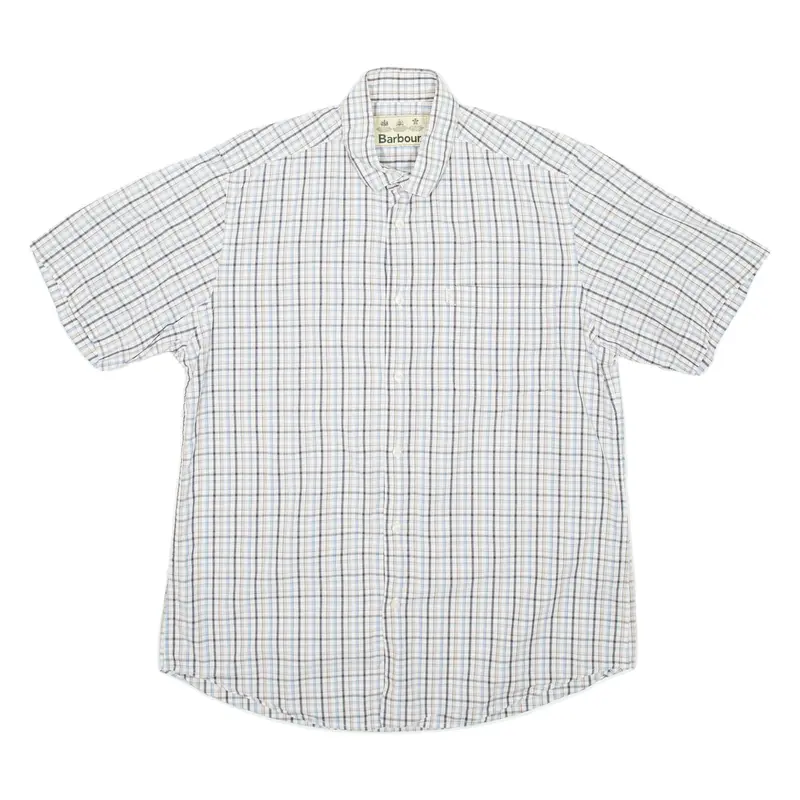 BARBOUR Buddon Mens Shirt White Check M