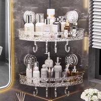 UH Suction Cup Shower Caddy, Clear PP Corner Shower Organizer with Hooks, Showering Basket, Showering Shelves for Inside Kitc...