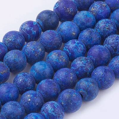 Dyed Natural Lapis Lazuli Round Beads Strands