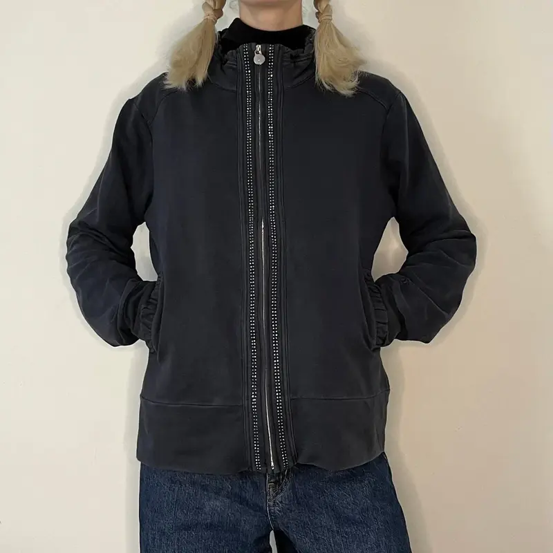Champion Zip Up - Large Blue Cotton Blend