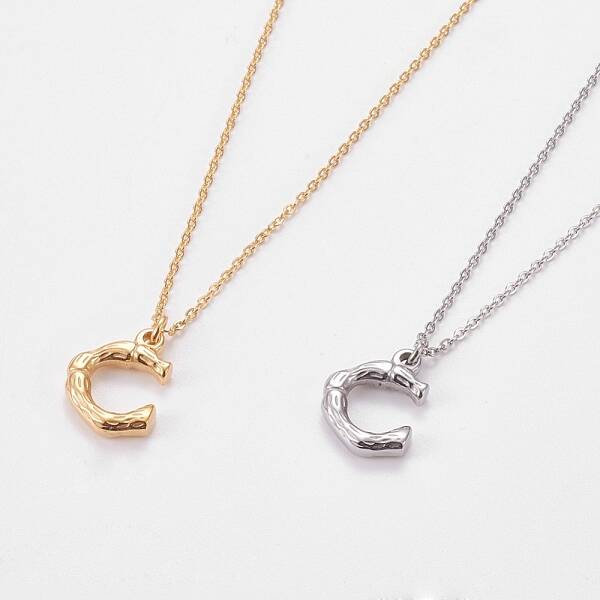 304 Stainless Steel Initial Pendant Necklaces