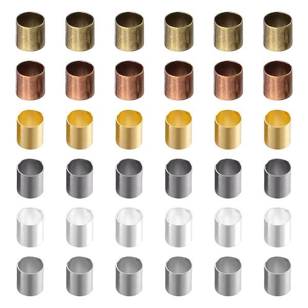 1500Pcs 6 Colors Brass Crimp Beads
