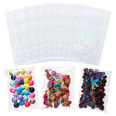 50Pcs Double Face Laser Rectangle PE Cellophane Bags