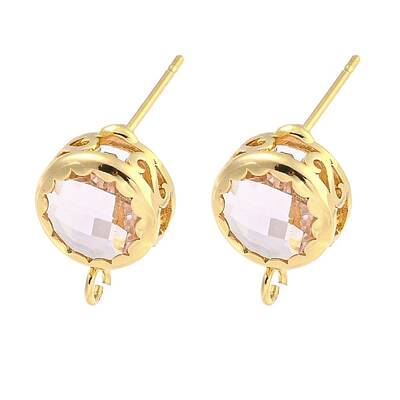 Bass Glass Stud Earring Findings