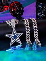 Rhinestone Decor Star Design Pendant Chain Necklace for Women & Men, Jewelry for Party, Daily Clothing Decor, Jewelry for Bir...
