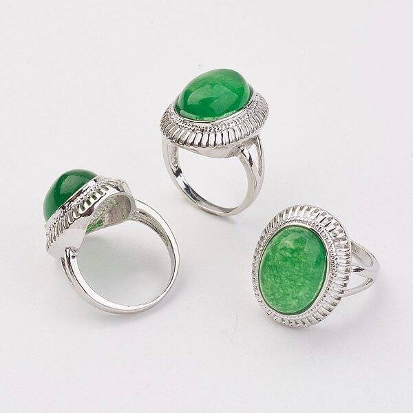 Dyed Natural Malaysia Jade Finger Rings