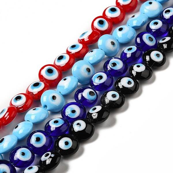 Handmade Evil Eye Lampwork Beads Strands