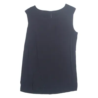 Womens Top Black Sleeveless Silk L