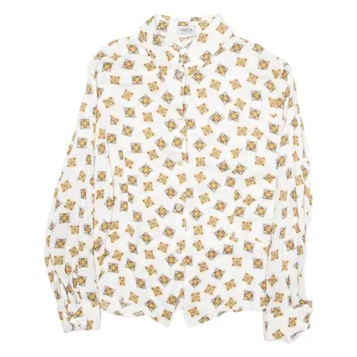 TAIFUN COLLECTION Womens Printed Shirt White Long Sleeve Crazy Pattern M