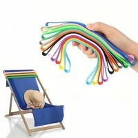 Random Color Towel Band, 6 Counts/set Windproof Beach Towel Strap, Absorbent Drying Towel, Stretchy Silicone Clips for Chairs...