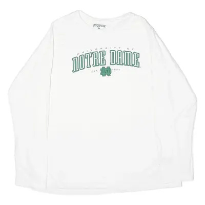 JANSPORT University Of Notre Dame USA T-Shirt White Long Sleeve Boys XL