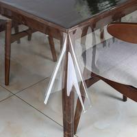 Transparent Dust-proof PVC Tablecloth, 1 Count Straight Edge Oil-proof & Anti-scald Tablecloth, Square Tabletop Protector For...