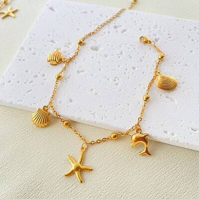 Bohemia Style Ocean Theme 304 Stainless Steel Anklets