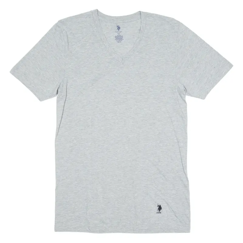 U.S. POLO ASSN. Mens T-Shirt Grey V-Neck M
