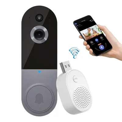 Wireless Video Doorbell Camera, AI Human Detection Doorbell, FHD Live View Doorbell, Indoor Outdoor Surveillance Doorbell