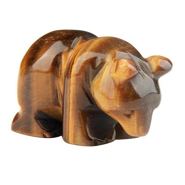 Natural Tiger Eye Bear Display Decorations