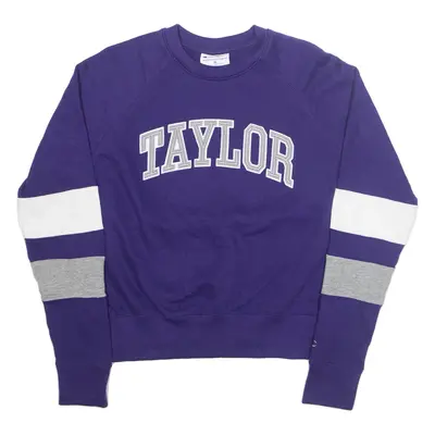 CHAMPION Taylor University Womens Sweatshirt Purple USA M