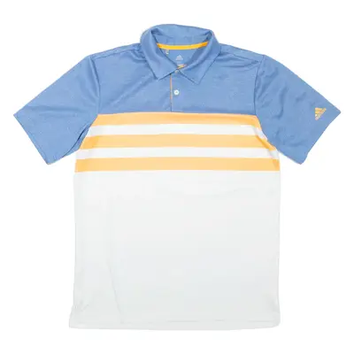 ADIDAS Golf Boys Polo Shirt Blue Colourblock 15-16Y