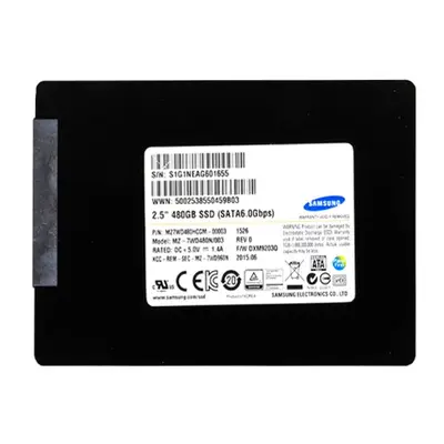 MZ-7WD480N-003 Samsung Enterprise SM843TN Series 480GB Multi-Level Cell SATA 6Gb/s High Write Endurance 2.5-Inch Solid State ...