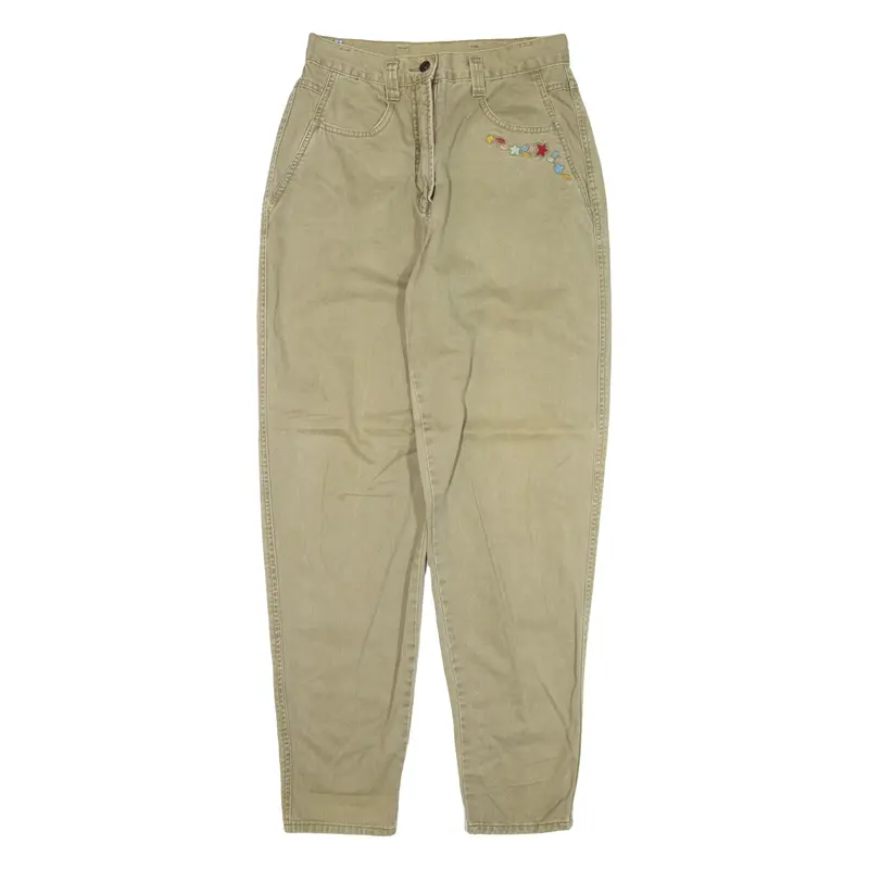 NEW FAST Trousers Beige Regular Tapered Womens W27 L30