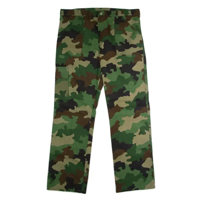Camouflage Cargo Mens Trousers Green Regular Straight W40 L34