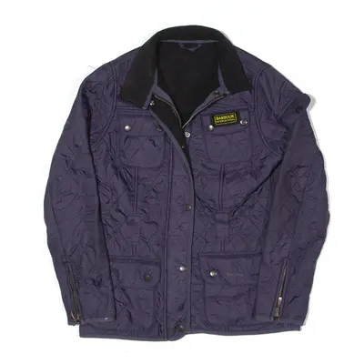 BARBOUR Fleece Lined Quilted Jacket Purple Womens UK 10