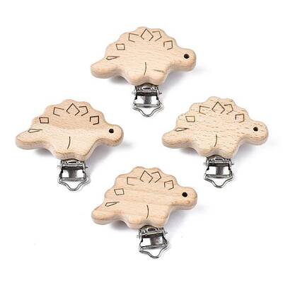 Beech Wood Baby Pacifier Holder Clips