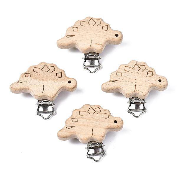 Beech Wood Baby Pacifier Holder Clips