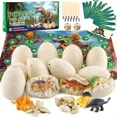 Fossil Dinosaur Eggs Excavation Kit for Kids 5-7 - STEM Science Toys,12 fossil dig eggs Easter and Gifts for Boys Ages 4-8 Ed...