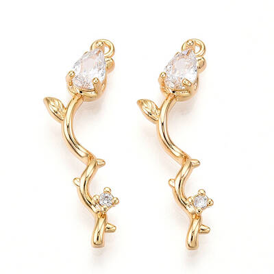 Brass Micro Pave Cubic Zirconia Pendants