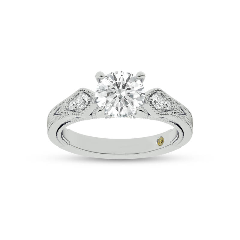 Vesta Vintage Inspired Round Lab Grown Diamond Engagement Ring | 10K White Gold 1 3/4 CT. TW.