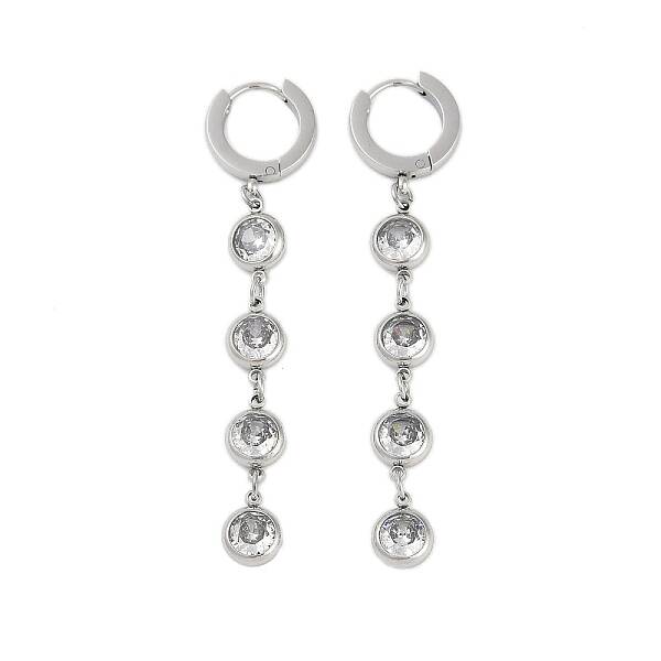 304 Stainless Steel Flat Round Earrings for Women
