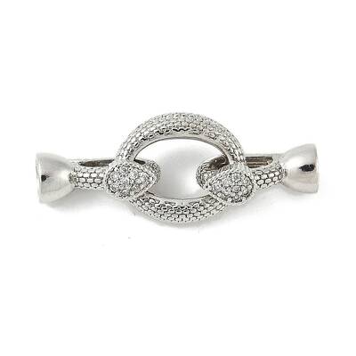 Brass Micro Pave Clear Cubic Zirconia Fold Over Clasps