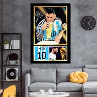 LIONESI 10, Motivational Wall Art, Messi Poster, Pop Culture Icon, Football Legends Art, Framed CANVAS, Sport Decor Ready to ...