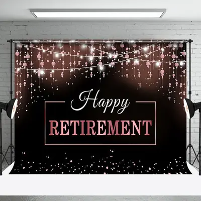 Black Pink Light Pendant Happy Retirement Backdrop - Aperturee