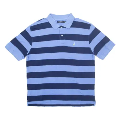 NAUTICA Slim Fit Mens Polo Shirt Blue Striped XL