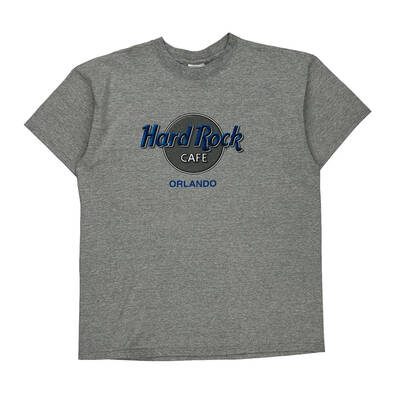 Orlando Hard Rock Cafe Graphic T-Shirt - XL Grey Cotton Blend