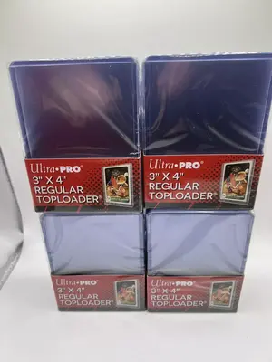 Ultra Pro 3X4 Regular Toploaders 35pt 4 Packs of 25 for Regular Cards, 100 total toploaders