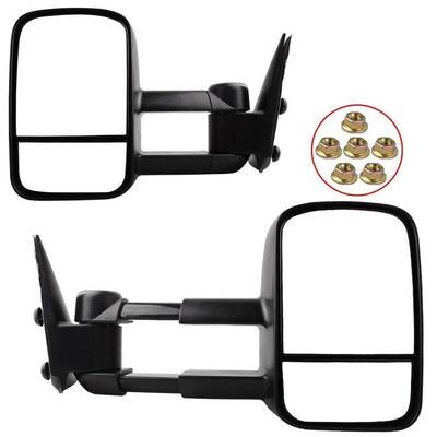 YITAMOTOR®  Manual Fold Tow Mirrors For 99-07 GMC Silverado Sierra 3500, 00-06 Chevy Tahoe Suburban 1500 2500 GMC Yukon XL T...