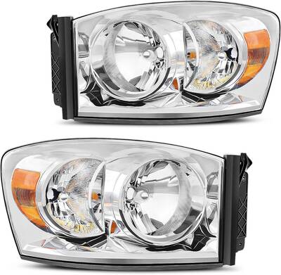 YITAMOTOR® Headlight Assembly Compatible with 06-08 Dodge Ram 1500, 06-09 Dodge Ram 2500/3500 Replacement Headlamp Driving L...