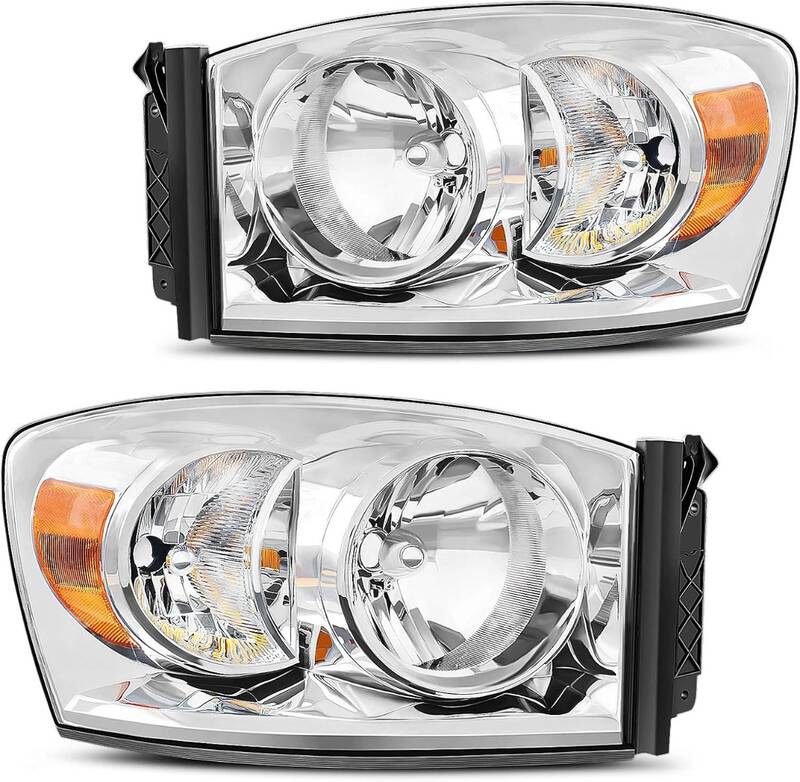 YITAMOTOR® Headlight Assembly Compatible with 06-08 Dodge Ram 1500, 06-09 Dodge Ram 2500/3500 Replacement Headlamp Driving L...