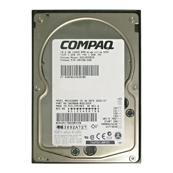 180726-008 HP 18.2GB Ultra-160 SCSI 10000 3.5-inch Hard Drive