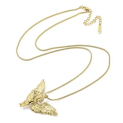 Ion Plating(IP) 304 Stainless Steel Angel Pendants Necklaces