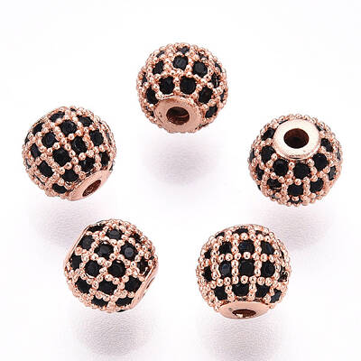 Rack Plating Brass Cubic Zirconia Beads