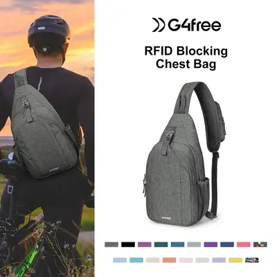 G4Free Sling Bag RFID Blocking Sling Backpack Crossbody Chest Bag Daypack for Hiking Travel Pens Pouches Adjustable Strap