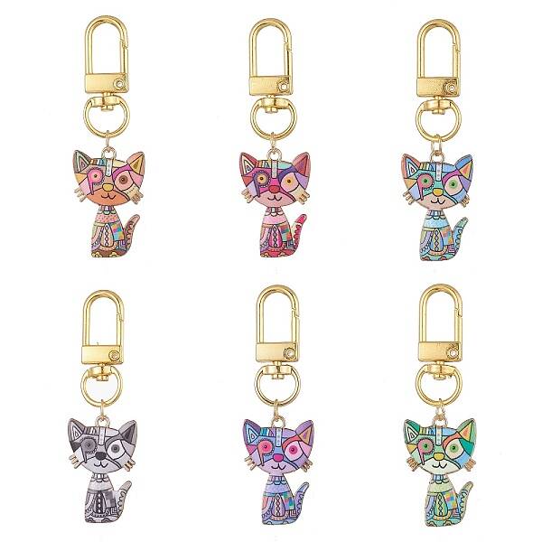6Pcs Alloy Enamel Pendant Decoration