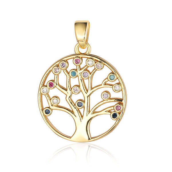 Brass Micro Pave Colorful Cubic Zirconia Pendants