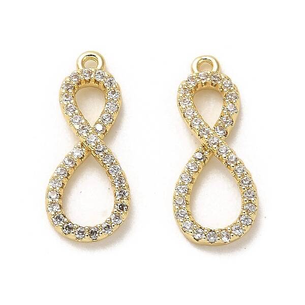 Brass Micro Pave Cubic Zirconia Pendants